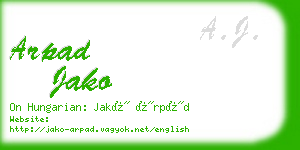 arpad jako business card